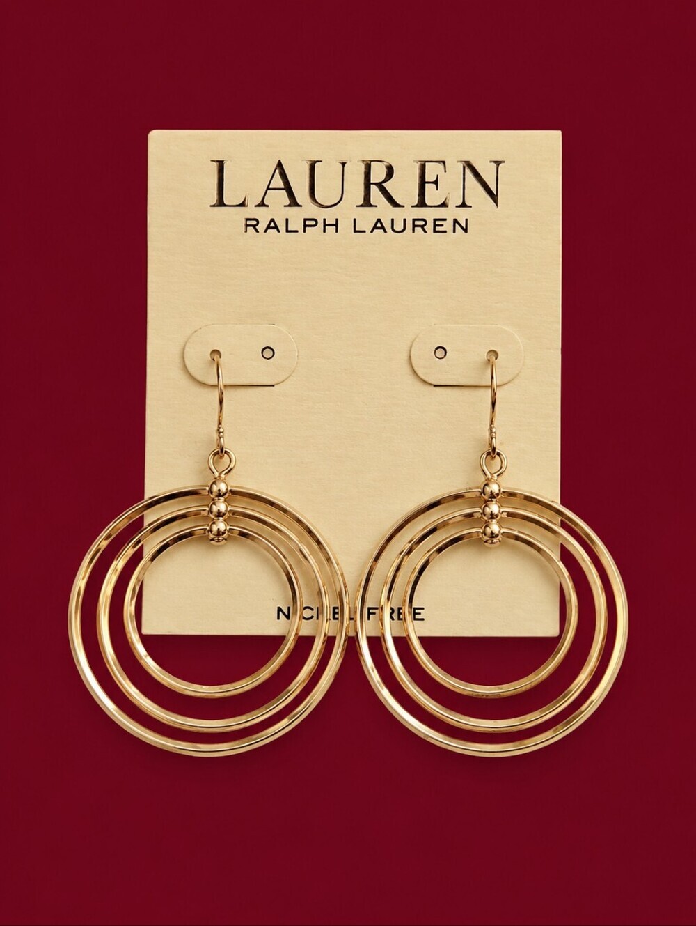 Lauren Ralph Lauren Triple Orbital Circle Dangle Hook Earrings